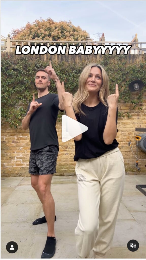 Ben & Leanne's Instagram Reel with wedding update.